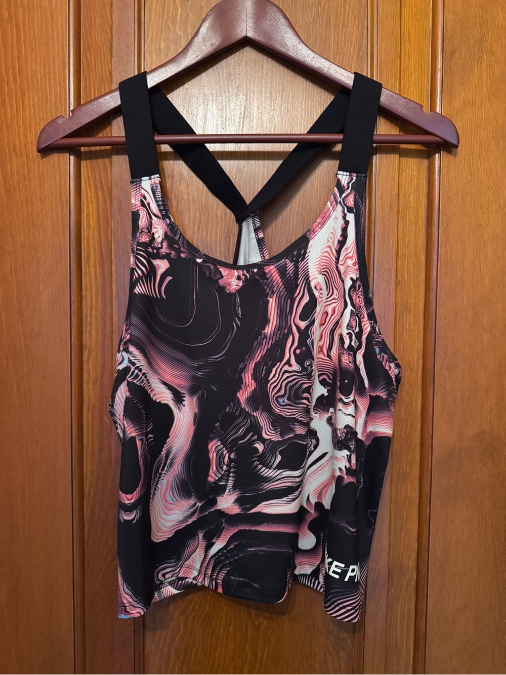 Nike Black & Pink Abstract Racerback Tank Top